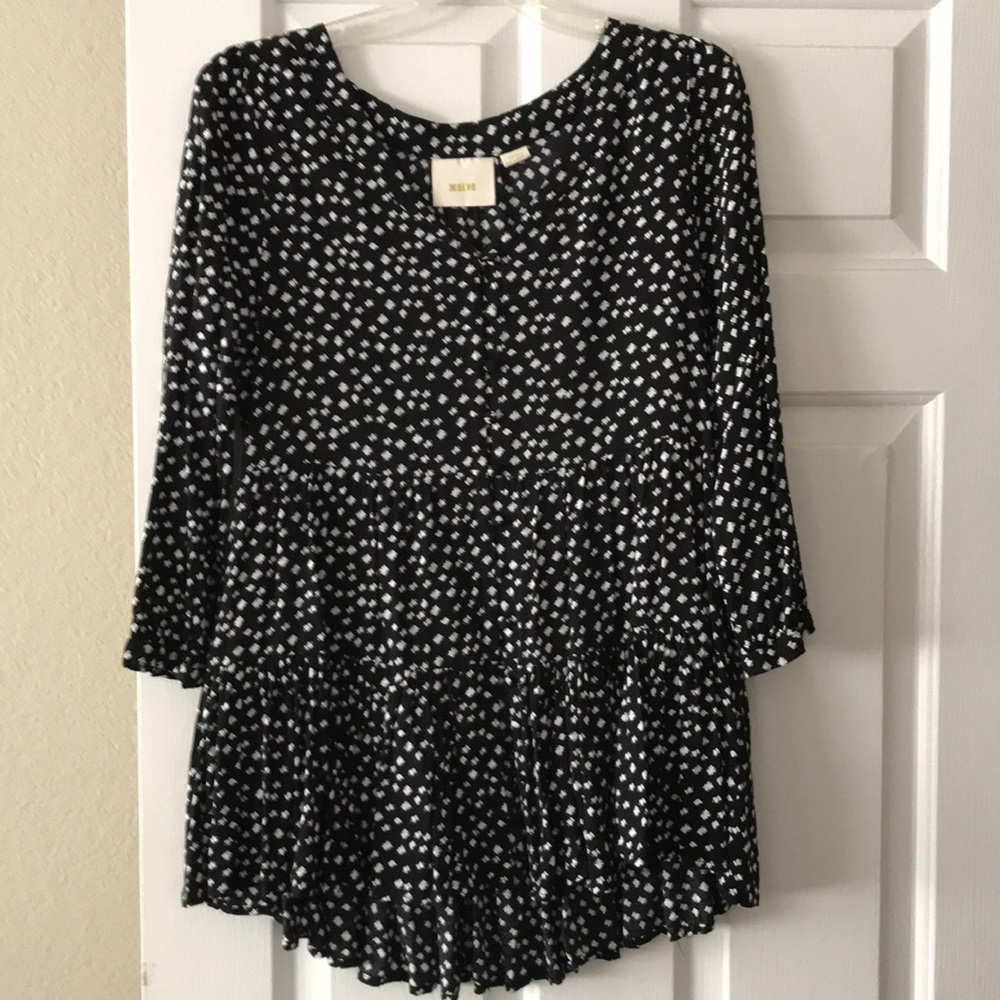 Anthropologie Black and White Button Down Shirt